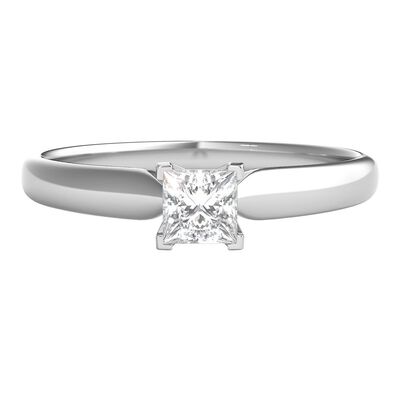 Princess-Cut Diamond Solitaire Engagement Ring