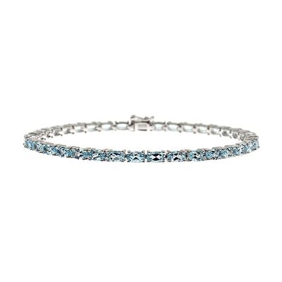 Aquamarine Bracelet in Sterling Silver