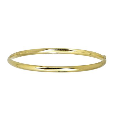 Polished Hinge Bangle Bracelet in 14K Yellow Gold