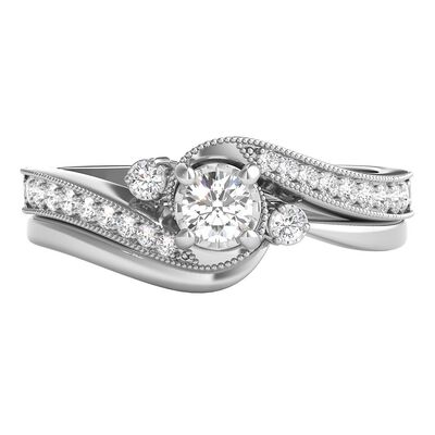 3/8 ct. tw. Diamond Engagement Ring Set in 10K White Gold