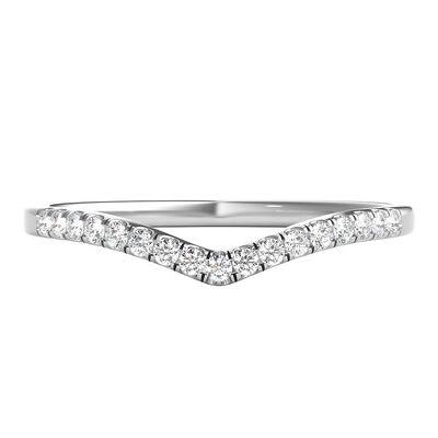 Chevron Wedding Band with Pavé Diamonds (1/10 ct. tw.)