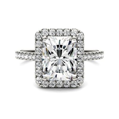 Radiant-Cut Moissanite Halo Ring