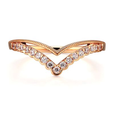 1/5 ct. tw. Diamond Contour Band in 14K Rose Gold