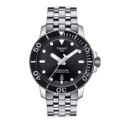 Seastar 1000 Powermatic 80 Black Men’s Watch in Stainless Steel, 43mm