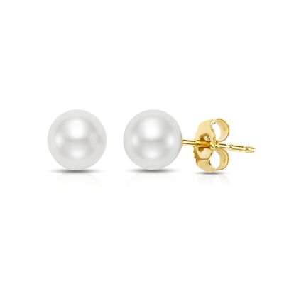 Freshwater Cultured Pearl Stud Earrings in 14K Gold