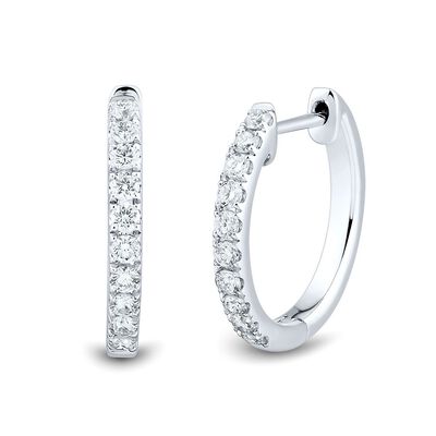 1/4 ct. tw. Lab Grown Diamond Hoop Earrings in 14K White Gold