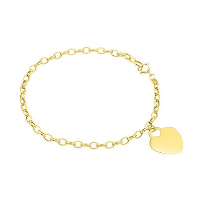 Heart Dangle Bracelet in 14K Yellow Gold