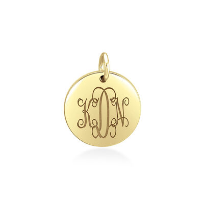 script monogram disc pendant