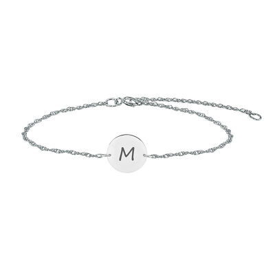 engravable initial disc bracelet