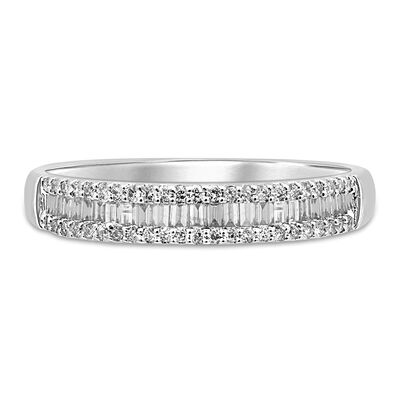 Baguette & Pave Diamond Wedding Band (1/4 ct. tw.)