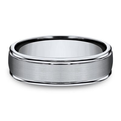 Men's Satin Finish Band in Titanium, 6MM