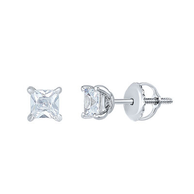 Lab Grown Diamond Earrings with Princess Cut