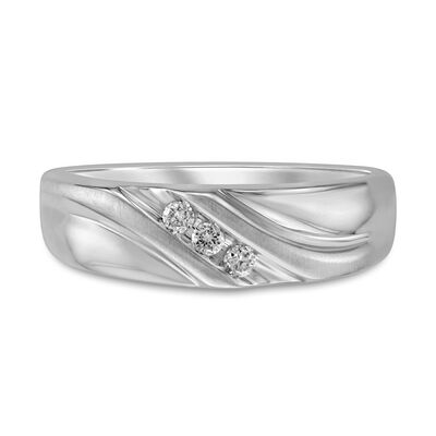 Men’s Wedding Band with Three Diamonds (1/10 ct. tw.)