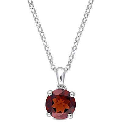 Birthstone Solitaire Pendant in Sterling Silver