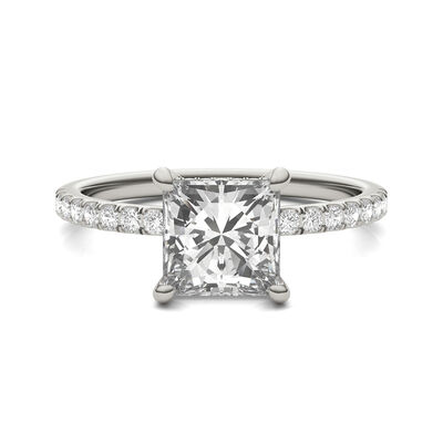 Princess-Cut Moissanite Ring in 14K White Gold (1 3/4 ct. dew)