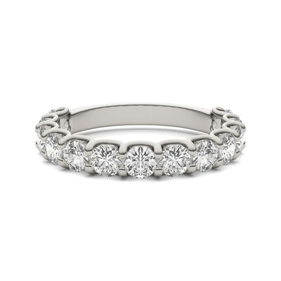 Lab Created Moissanite Band in 14K White Gold