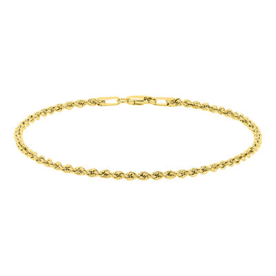 Rope Bracelet in 14K Yellow Gold, 7.5”