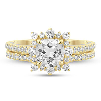 Valentina Cushion-Cut Lab Grown Diamond Halo Bridal Set in 14K Gold (2 1/4 ct. tw.)