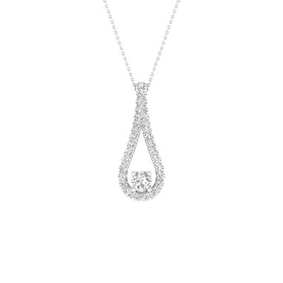 Lab Grown Diamond Drop Pendant in 14K Gold