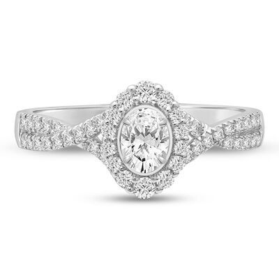 5/8 ct. tw. Oval-Shaped Diamond Engagement Ring