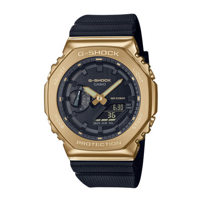 Men’s 2100-Series Watch in Black Resin and Yellow Gold-Tone Stainless Steel