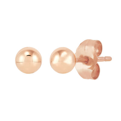 Polished Ball Stud Earring in 14K Gold