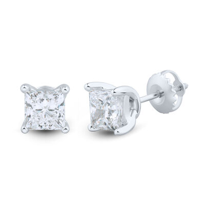 Lab Grown Diamond Princess-Cut Martini Stud Earrings in 14K Gold (2 ct. tw.)