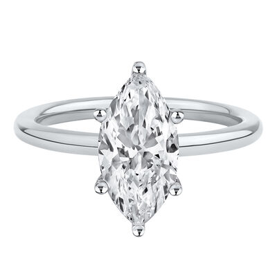 Lab Grown Diamond Solitaire Marquise Engagement Ring