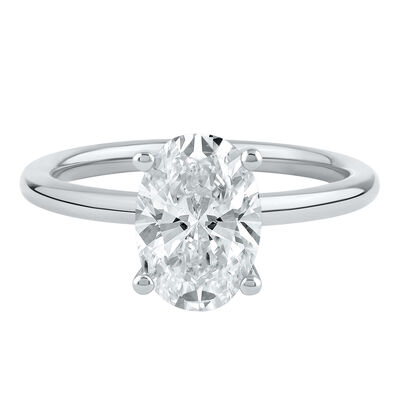 Lab Grown Diamond Solitaire Oval Engagement Ring