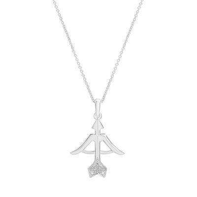 Diamond Accent Zodiac Pendant in Sterling Silver 