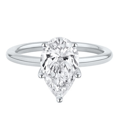 Lab Grown Diamond Pear-Shaped Solitaire Engagement Ring