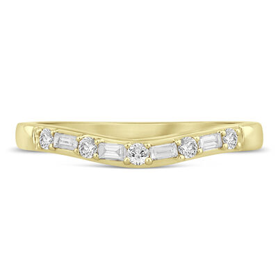 1/5 ct. tw. Diamond Contour Band in 14K Gold