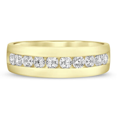 Men's lab grown diamond channel-set band in 10k gold (1 ct. tw.)