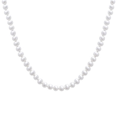 Pearl Necklace with Vermeil Closure