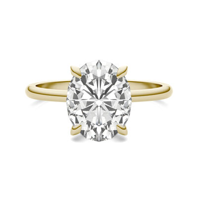 Lab-Created Moissanite Solitaire Engagement Ring in 14K Yellow Gold (3 ct. dew)