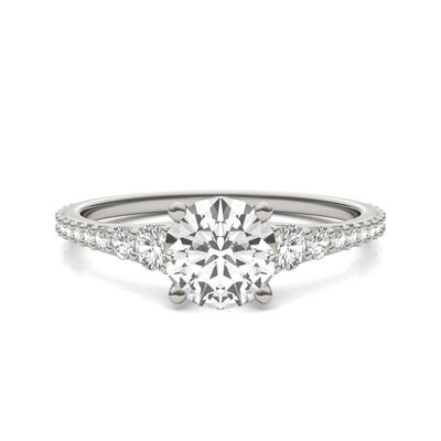 Lab-Created Moissanite Engagement Ring in 14K White Gold (1 3/8 ct. dew)