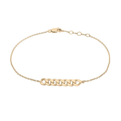 Horizontal Curb Link Bar Bracelet in Vermeil