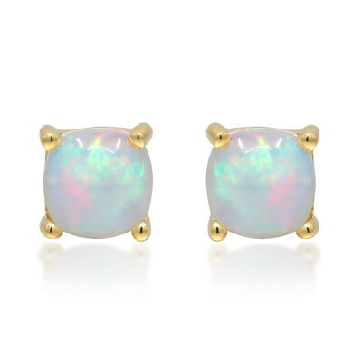 Opal Stud Earrings in 10K Yellow Gold