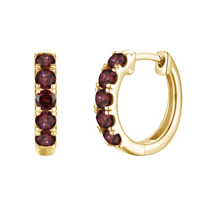 Gemstone Hoop Earrings in 10K Gold