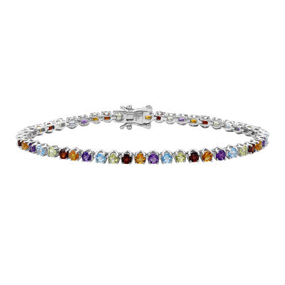 Multi-Gemstone Bracelet in Sterling Silver