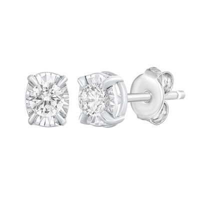 Oval Diamond Stud Earrings