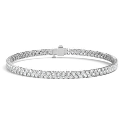 Lab Grown Diamond Double Row Tennis Bracelet in 14K White Gold (5 ct. tw.)