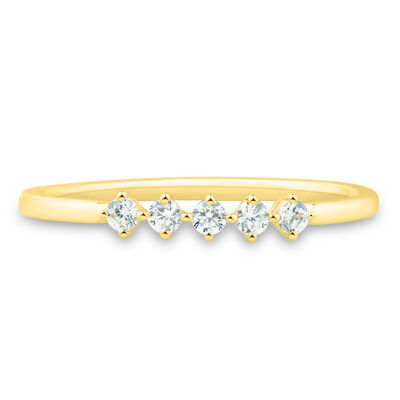 Lab Grown Diamond Five-Stone Band in 10K Yellow Gold (1/7 ct. tw.)