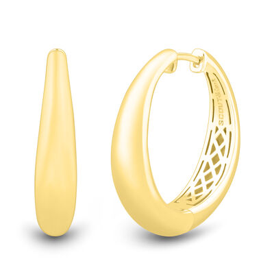 Graduated Round Hoop Earrings in Vermeil, 25MM