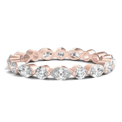 Round and Marquise-Cut Lab Grown Diamond Eternity Band