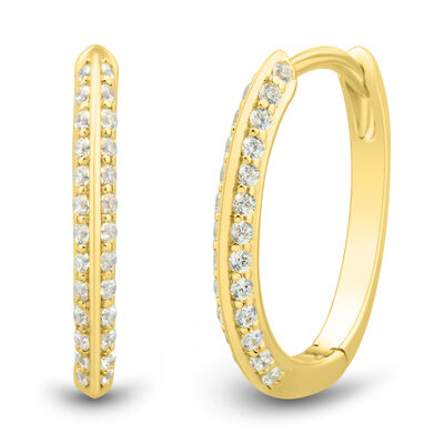 Lab Grown Diamond Hoop Earrings in Vermeil 16.5MM (1/3 ct. tw.)