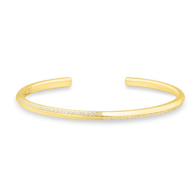 Lab Grown Diamond Cuff Bangle Bracelet in Vermeil (1/2 ct. tw.)