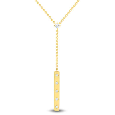 Lab Grown Diamond Vertical Bar Y Necklace in Vermeil (1/5 ct. tw.)