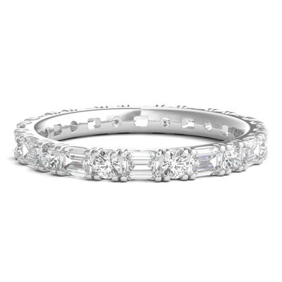 Round and Emerald-Cut Diamond Eternity Band