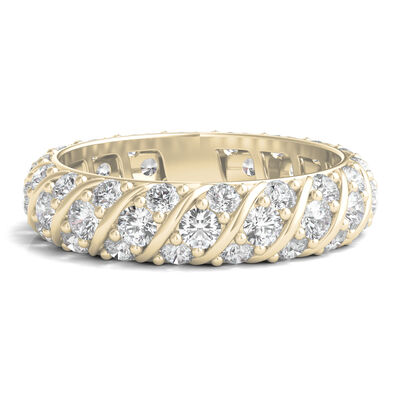 Round-Cut Rolling Pave Lab Grown Diamond Eternity Band